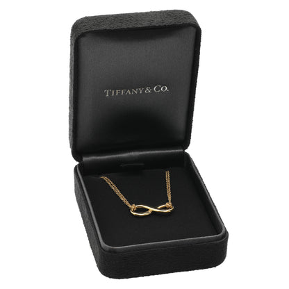 Exclusive Tiffany & Co. 18K Yellow Gold Infinity Double Chain Pendant Necklace — Detail View