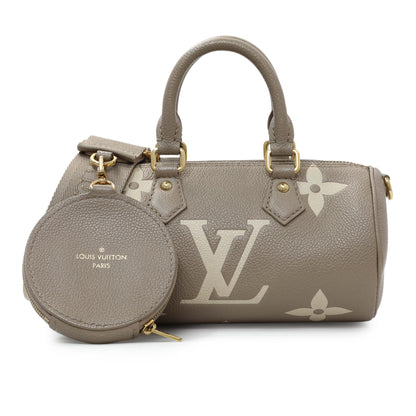 Exclusive Louis Vuitton Tourterelle Grey Empreinte Papillon BB — Front View