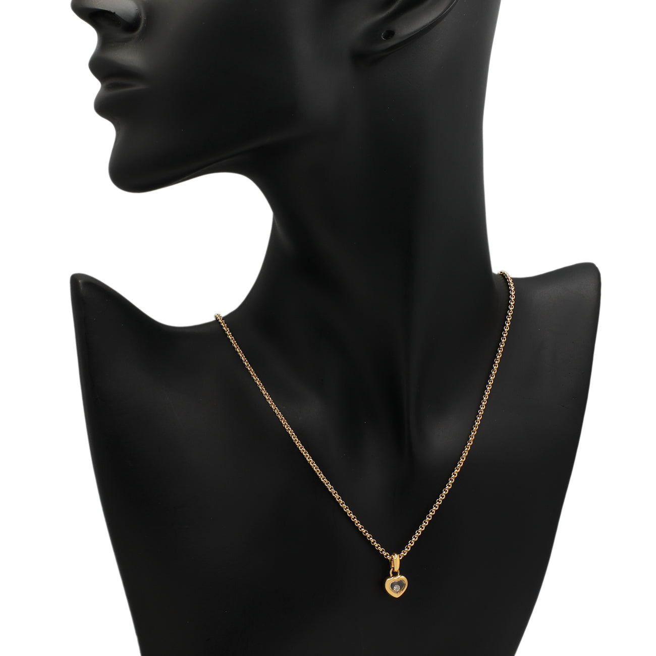 Exclusive Chopard 18K Yellow Gold Happy Diamonds Necklace — Detail View