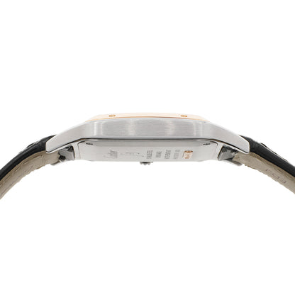 Exclusive Cartier Stainless Steel 18K Rose Gold Santos Dumont Quartz W2SA0011 — Back View