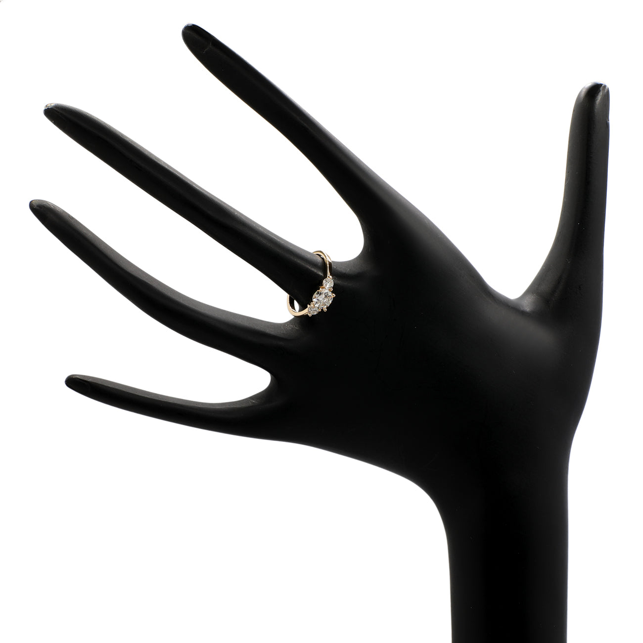 Exclusive 18K Yellow Gold 0.57 Carat Past Present Future Diamond Ring — 3.5 — Back View