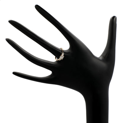 Exclusive 18K Yellow Gold 0.57 Carat Past Present Future Diamond Ring — 3.5 — Back View