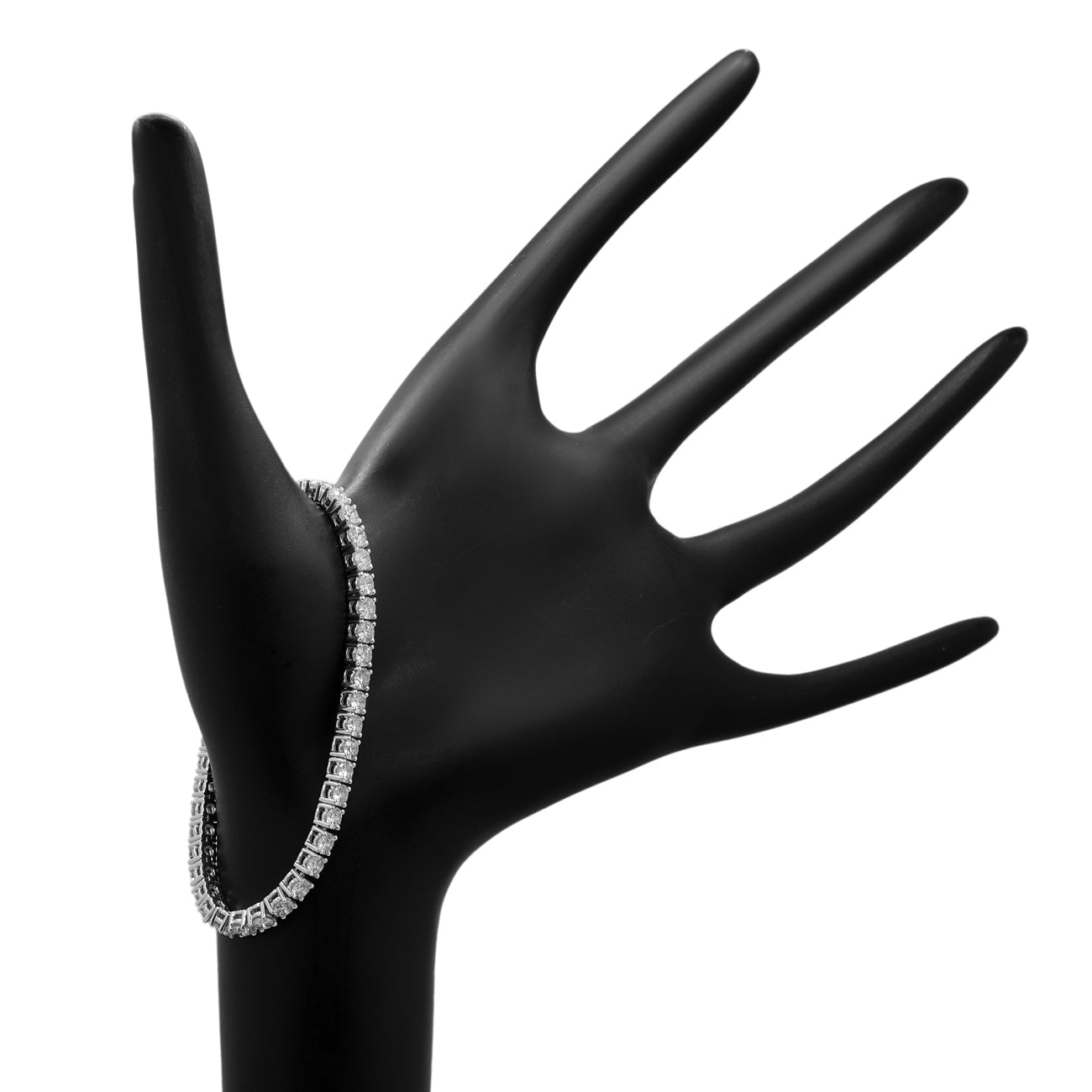 Exclusive 18K White Gold 5.60 Carat Tennis Bracelet — Back View