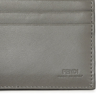 Exclusive Fendi Grey Vitello King Diagonal Bifold Wallet — Detail View