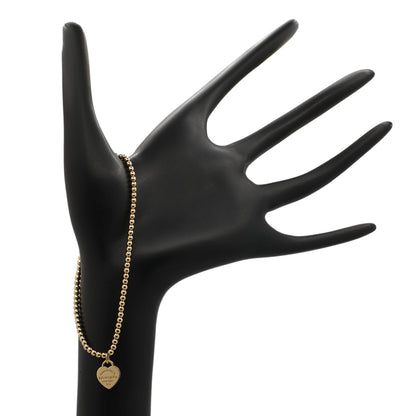 Exclusive Tiffany & Co. 18K Yellow Gold Mini Heart Tag Bead Bracelet — Back View