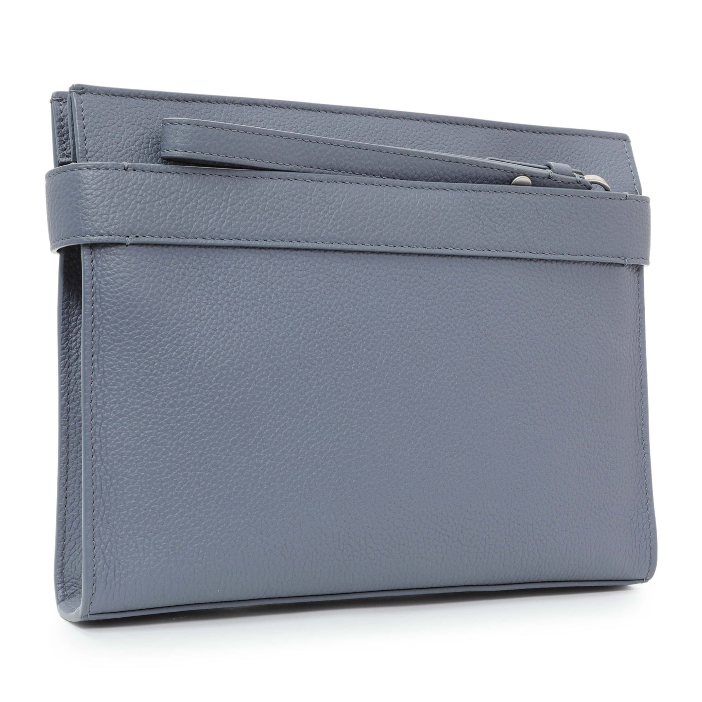 Exclusive Salvatore Ferragamo Blue Twin Pouch with Gancini Buckles — Side View