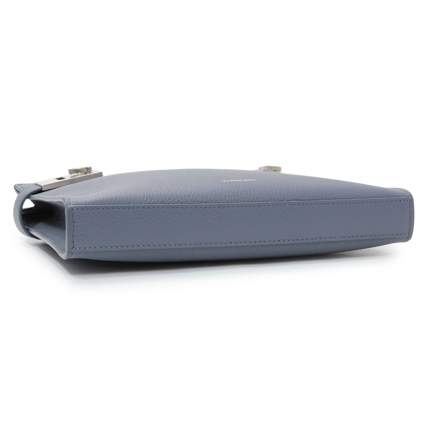 Exclusive Salvatore Ferragamo Blue Twin Pouch with Gancini Buckles — Back View