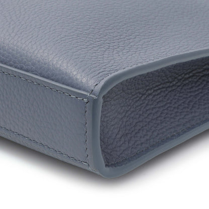 Exclusive Salvatore Ferragamo Blue Twin Pouch with Gancini Buckles — Detail View