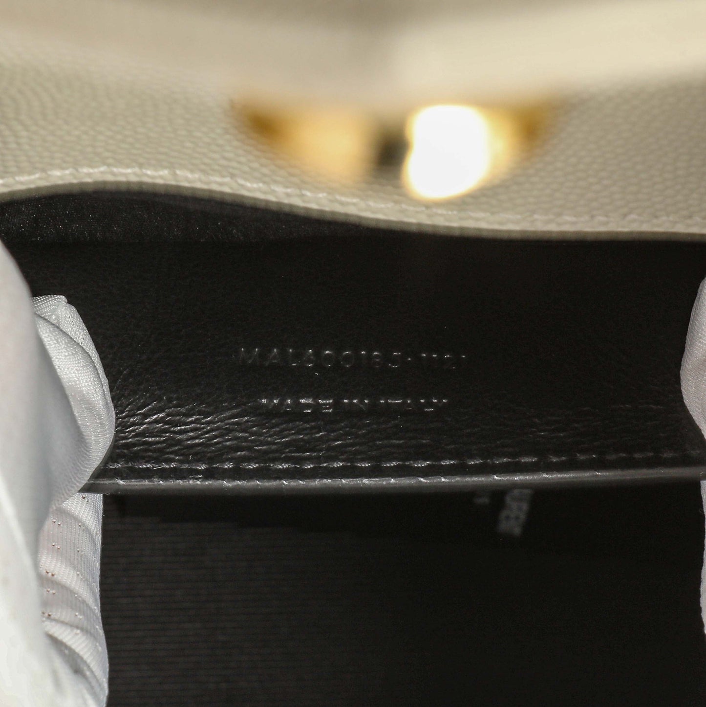 Exclusive Saint Laurent Crema Grain De Poudre Matelasse Chevron Medium Triquilt Monogram Satchel — Lifestyle View