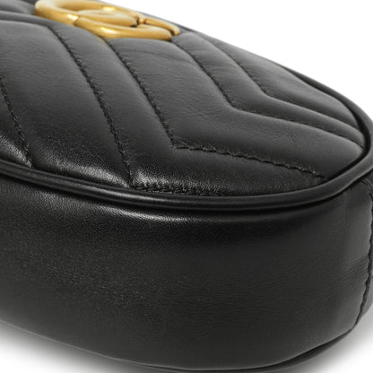 Exclusive Gucci Black Calfskin Matelasse GG Marmont Belt Bag — Lifestyle View