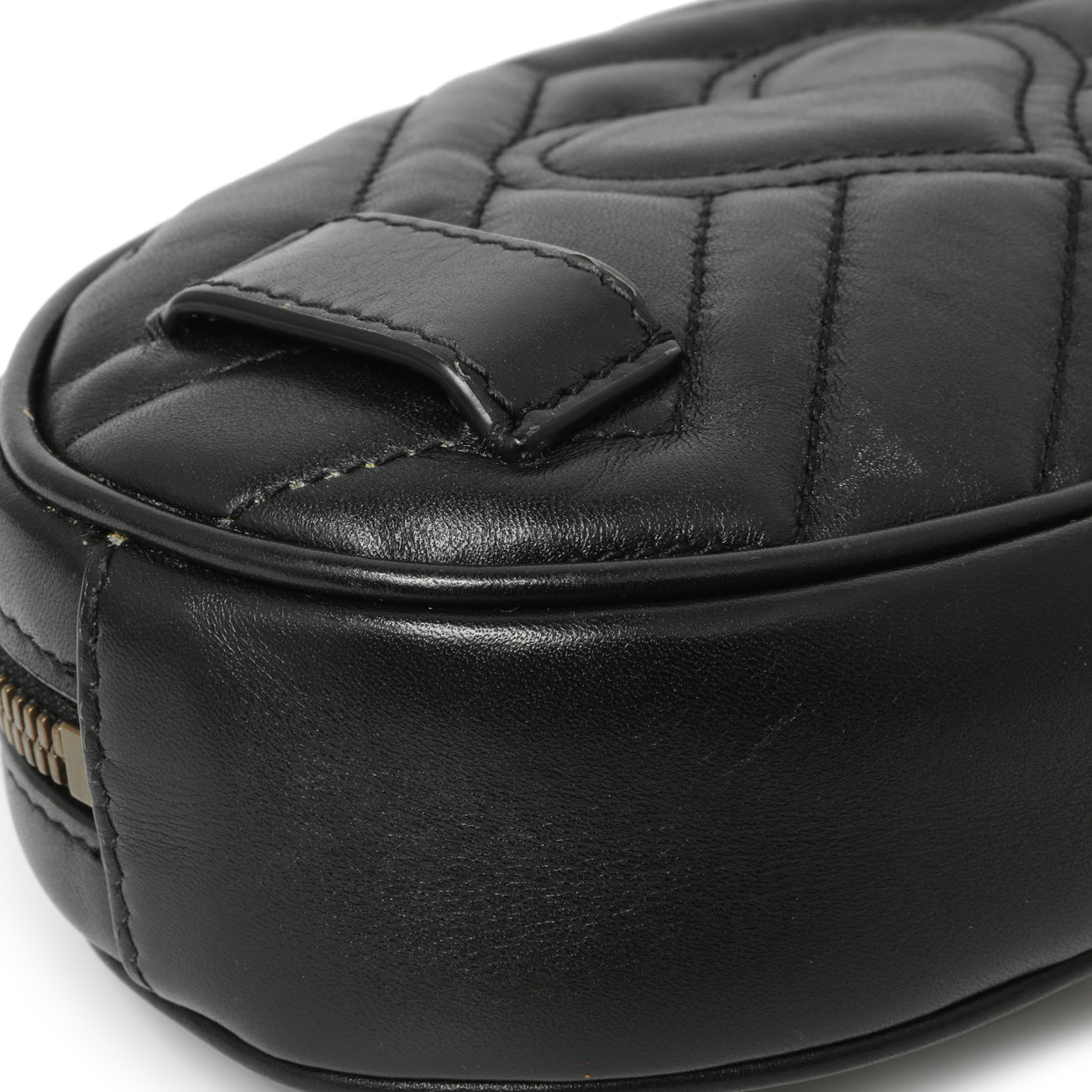 Exclusive Gucci Black Calfskin Matelasse GG Marmont Belt Bag — Alternate View 7