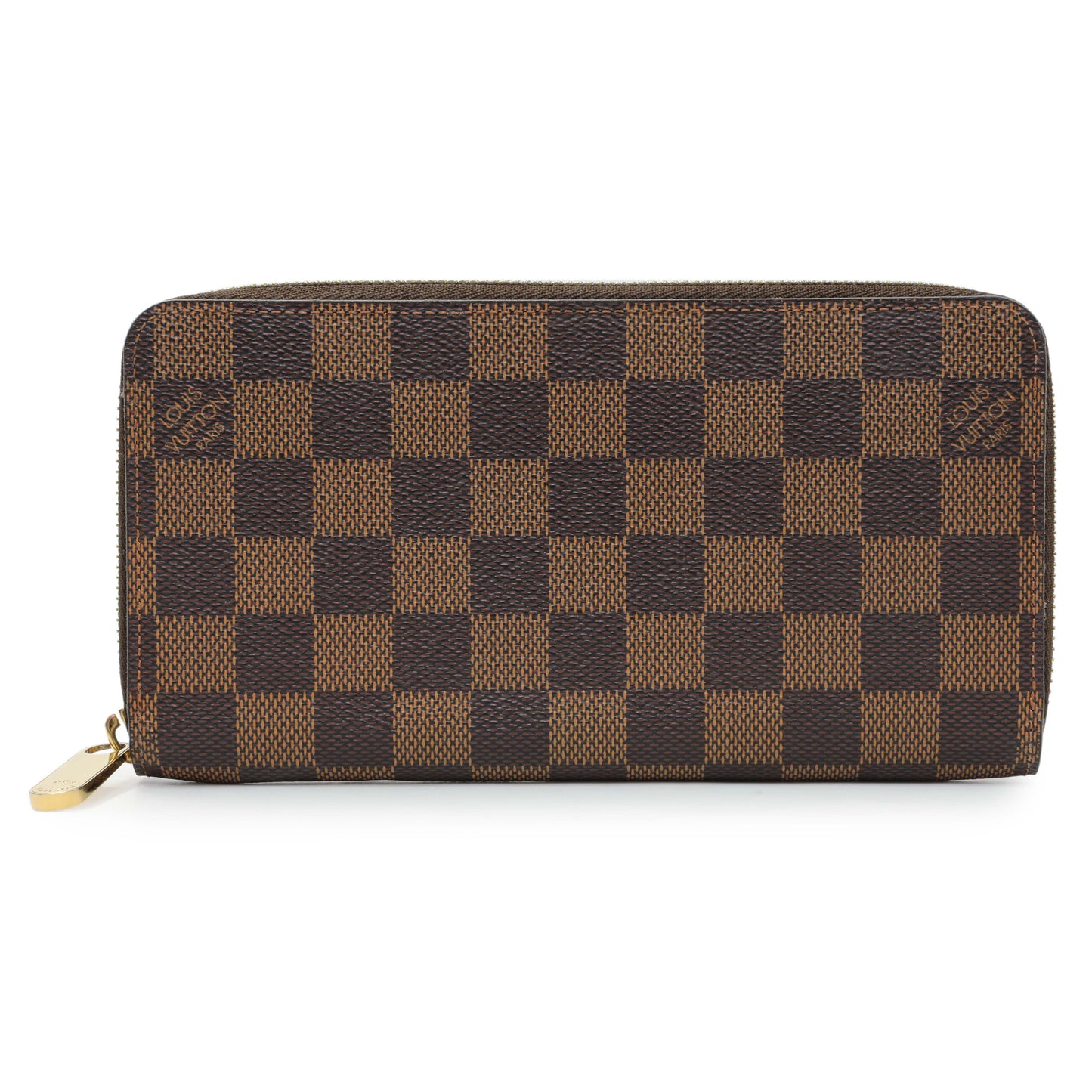 Exclusive Louis Vuitton Damier Ebene Zippy Long Wallet — Front View