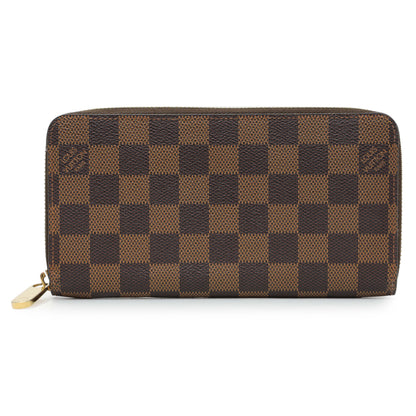 Exclusive Louis Vuitton Damier Ebene Zippy Long Wallet — Front View