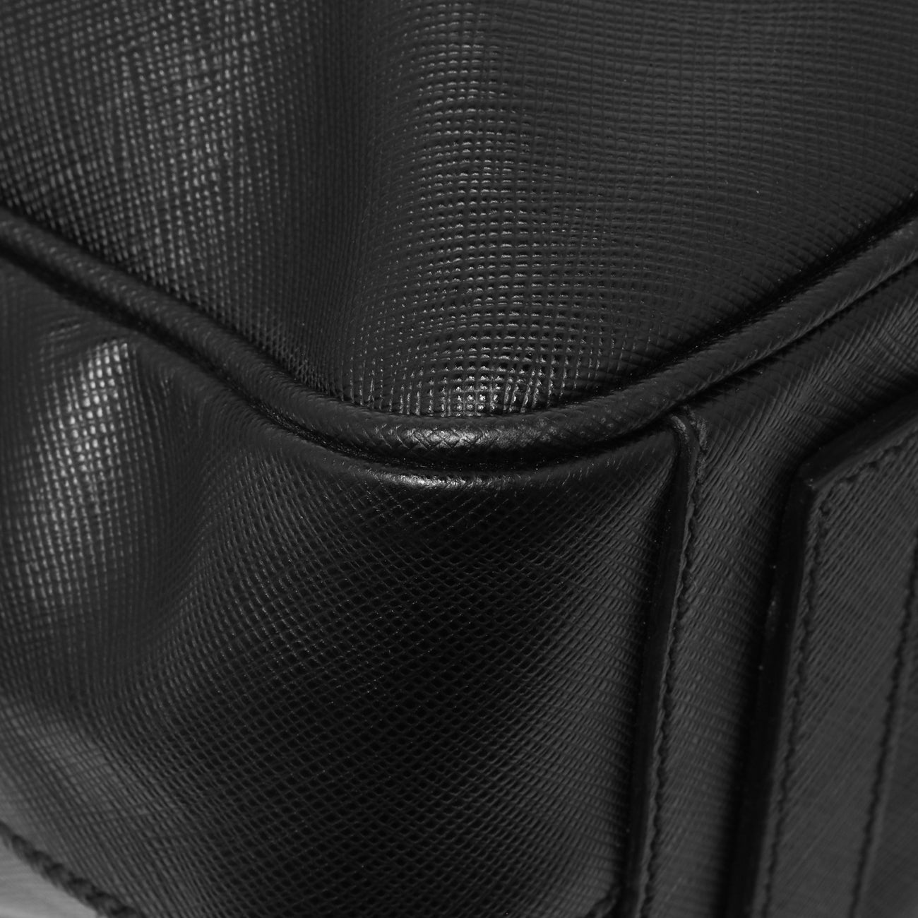 Exclusive Prada Black Saffiano Travel Briefcase — Top View