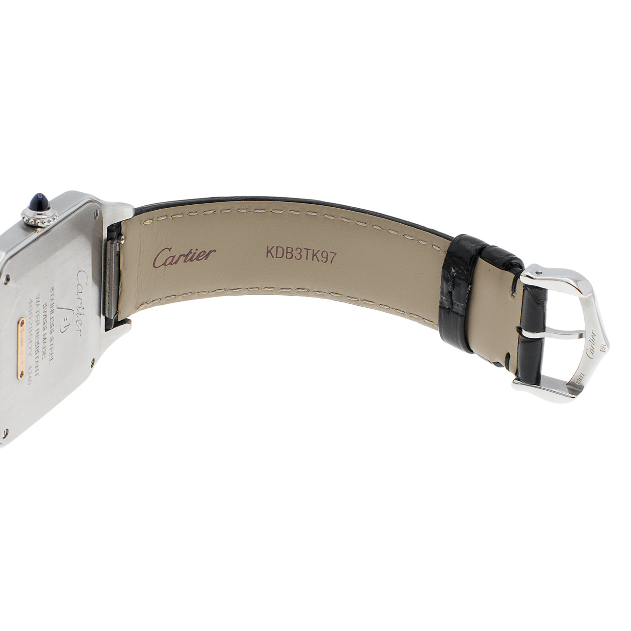 Exclusive Cartier Stainless Steel 18K Rose Gold Santos Dumont Quartz W2SA0011 — Top View