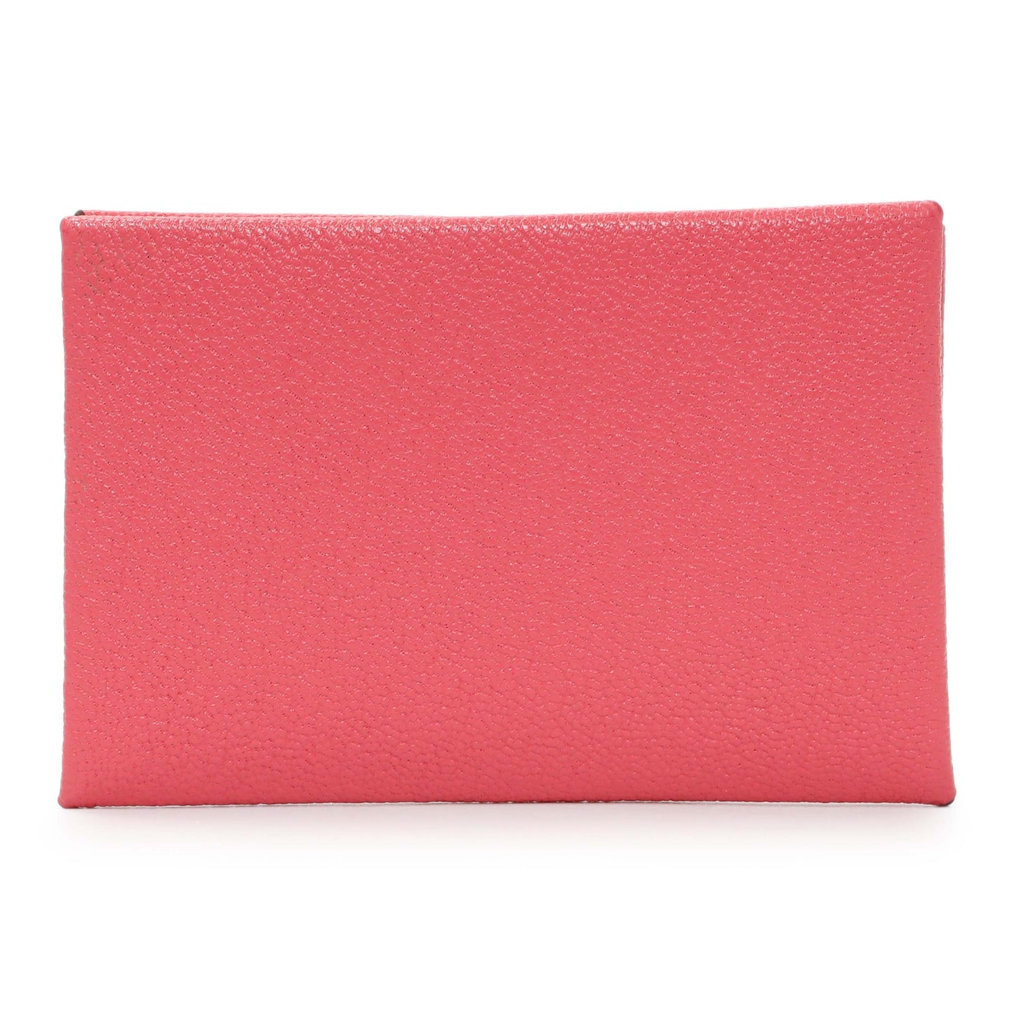 Exclusive Hermes Rose Azalee Chevre Calvi Card Case — Side View