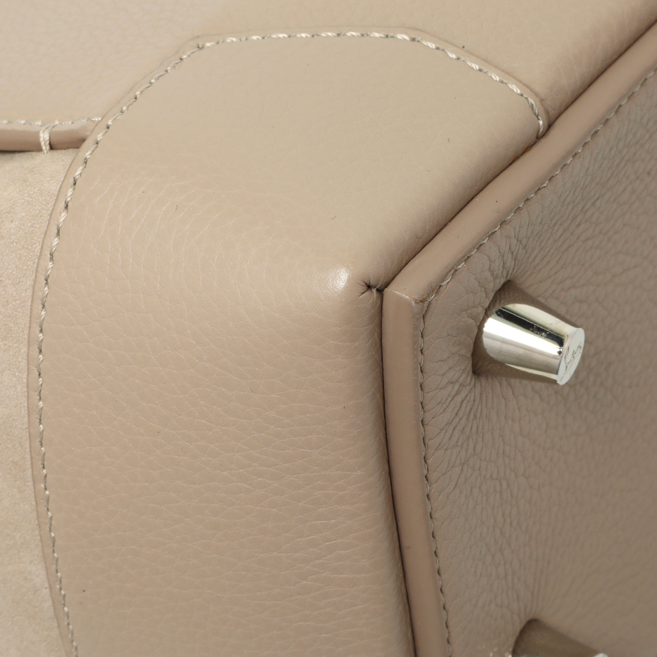 Exclusive Christian Louboutin Taupe Calfskin Suede Small Eloise Tote — Top View