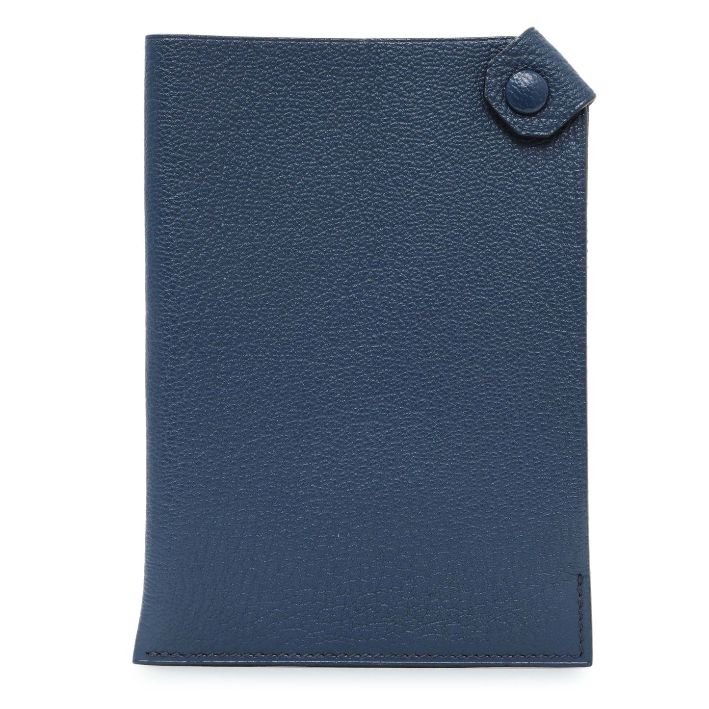 Exclusive Hermes Blue Tarmac Passport Holder — Front View
