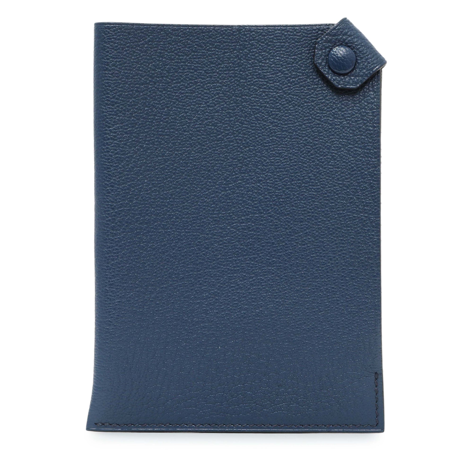 Exclusive Hermes Blue Tarmac Passport Holder — Front View