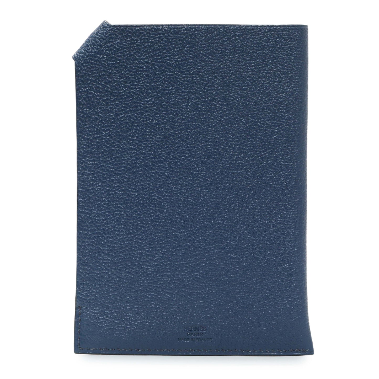 Exclusive Hermes Blue Tarmac Passport Holder — Side View