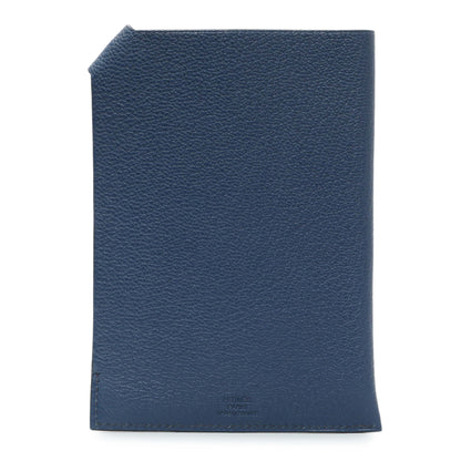 Exclusive Hermes Blue Tarmac Passport Holder — Side View