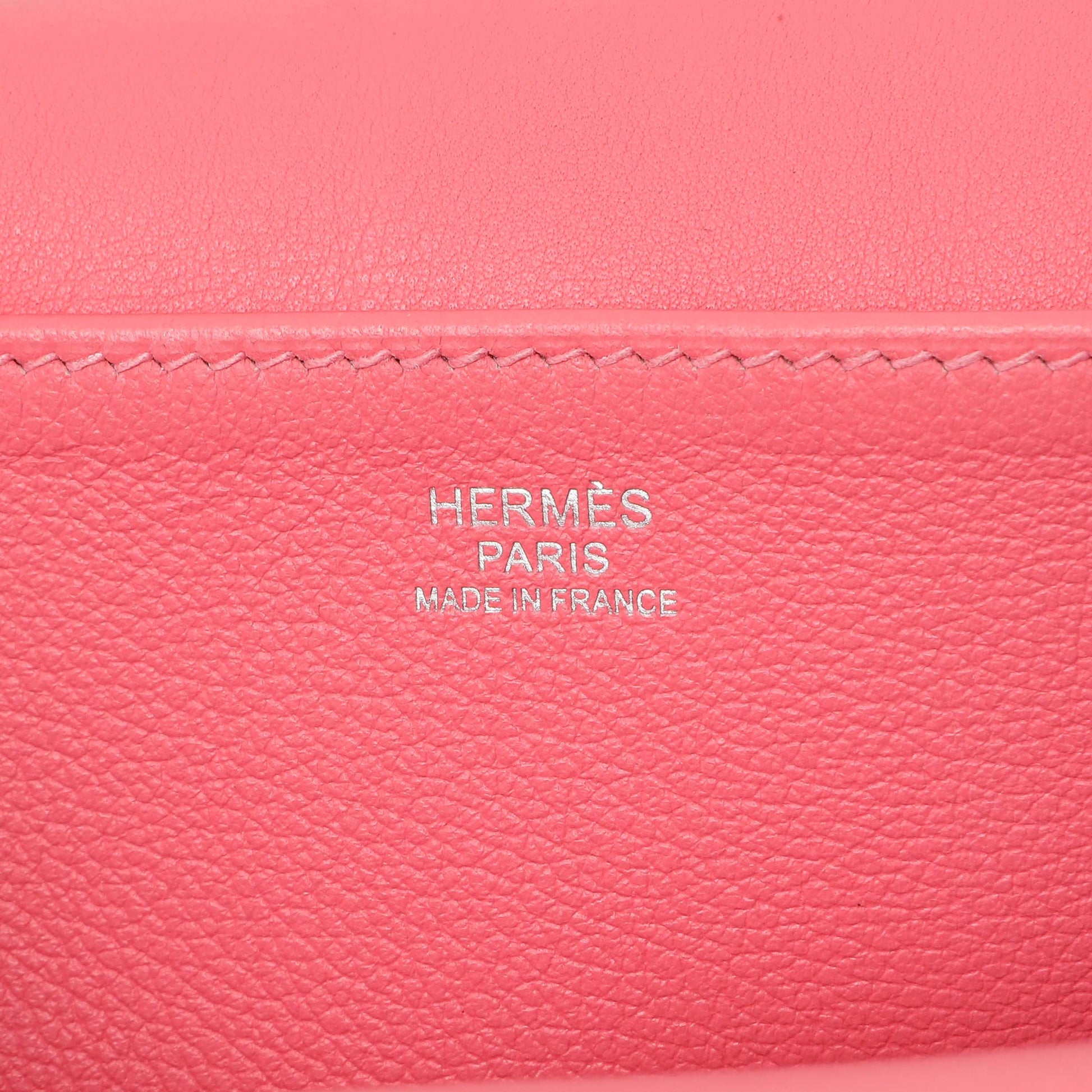 Exclusive Hermes Rose Azalee Evercolor Halzan 25 — Detail View