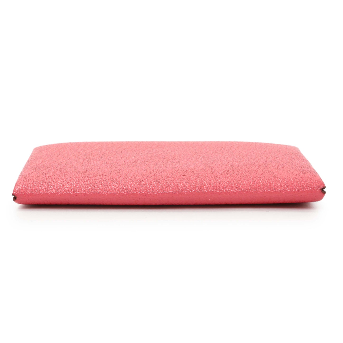 Exclusive Hermes Rose Azalee Chevre Calvi Card Case — Back View