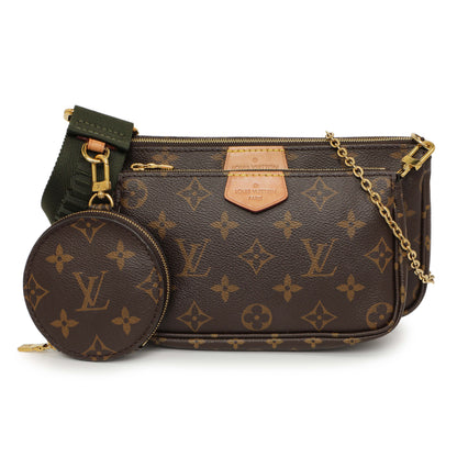 Exclusive Louis Vuttion Monogram Khaki Multi Pochette Accessories — Front View