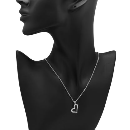Exclusive Piaget 18K White Gold Diamond Onyx Limelight Heart Pendant — Top View