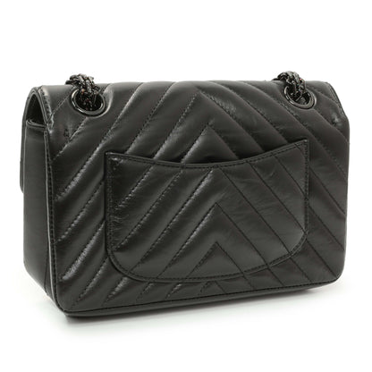 Exclusive Chanel Black Aged Calfskin Chevron 2.55 Reissue Flap 224 — Side View