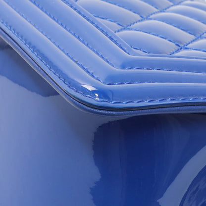 Exclusive Chanel Blue Quilted Patent Medium Plexiglass Boy Flap — Alternate View 7