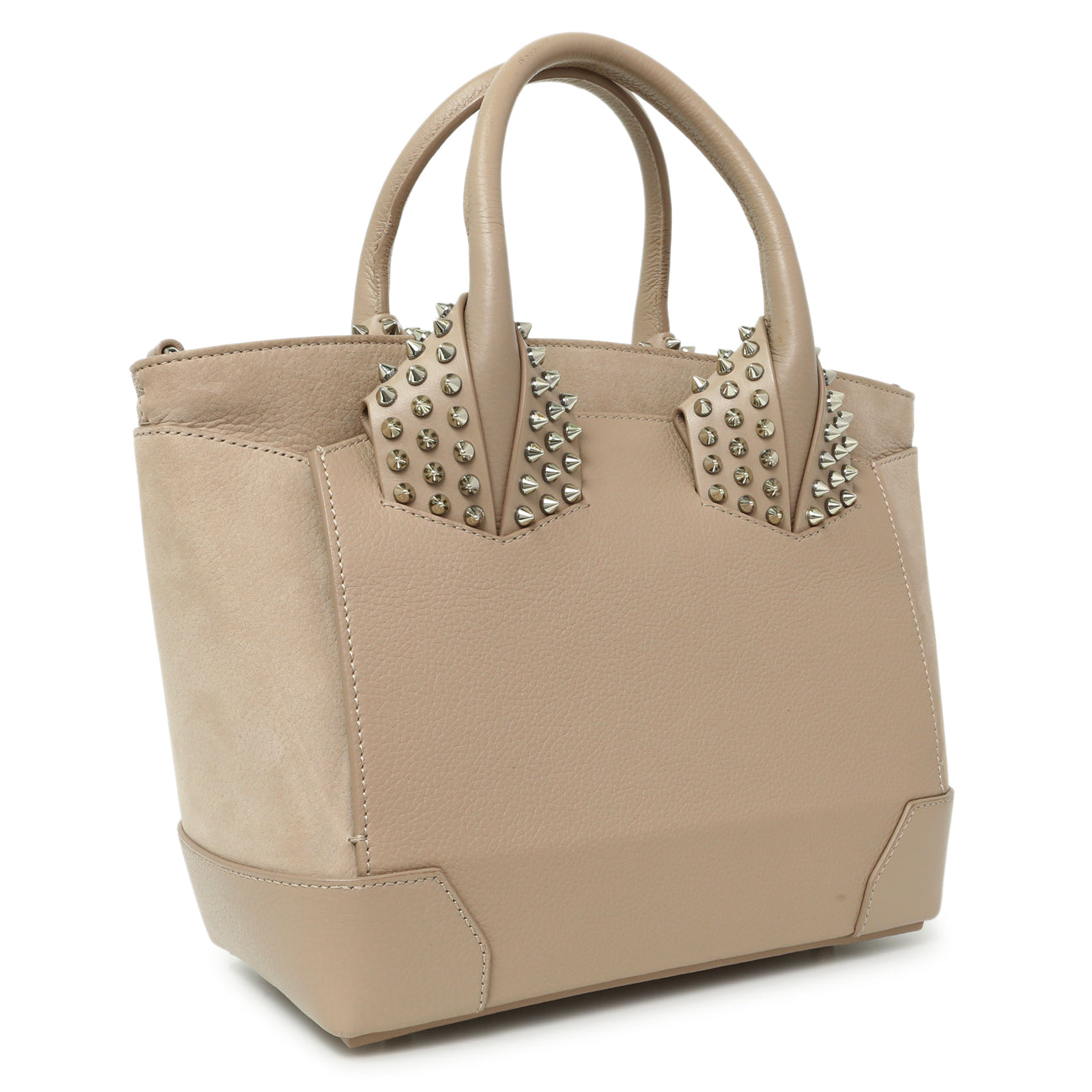 Exclusive Christian Louboutin Taupe Calfskin Suede Small Eloise Tote — Side View
