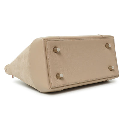 Exclusive Christian Louboutin Taupe Calfskin Suede Small Eloise Tote — Back View