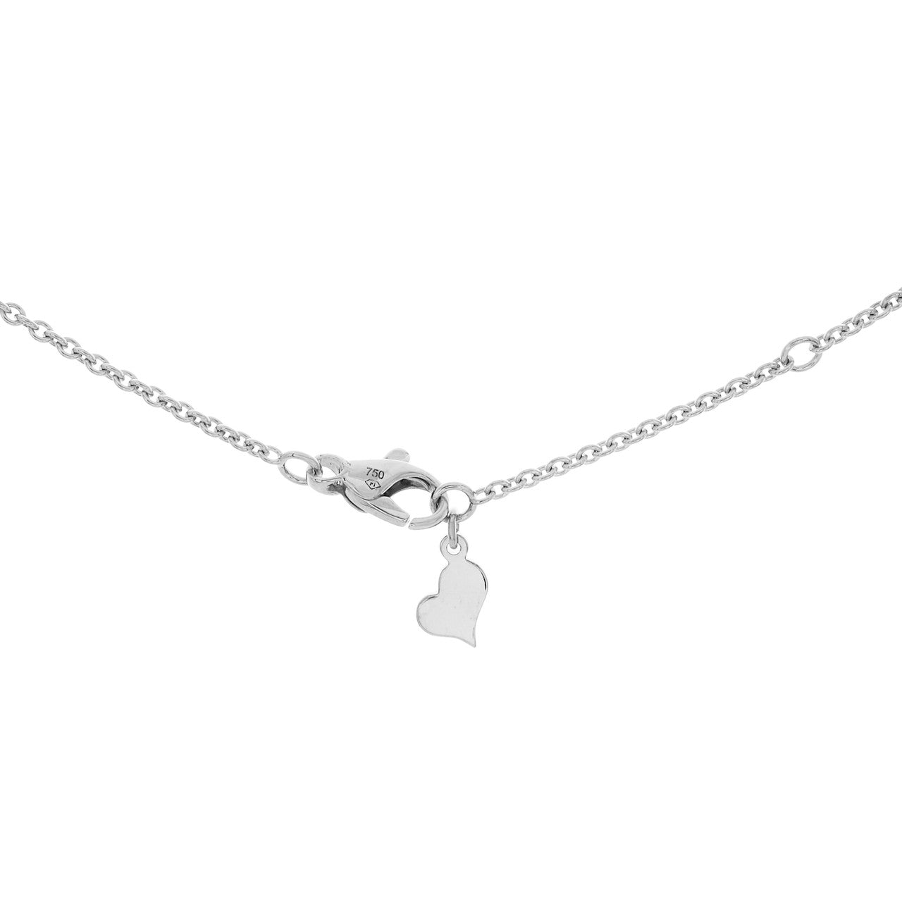 Exclusive Piaget 18K White Gold Diamond Onyx Limelight Heart Pendant — Back View