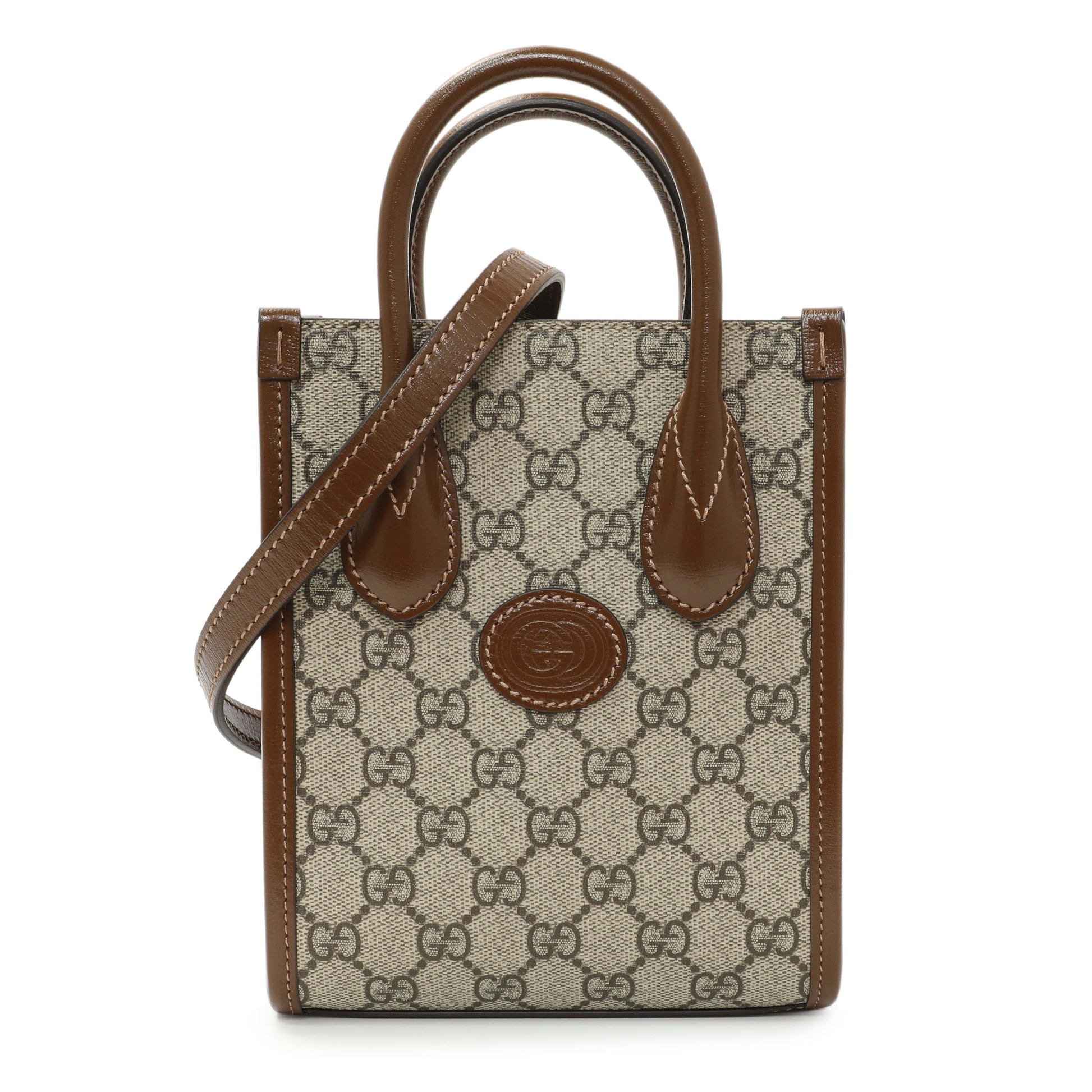 Exclusive Gucci GG Supreme Monogram Mini Retro Interlocking G Tote Bag — Front View