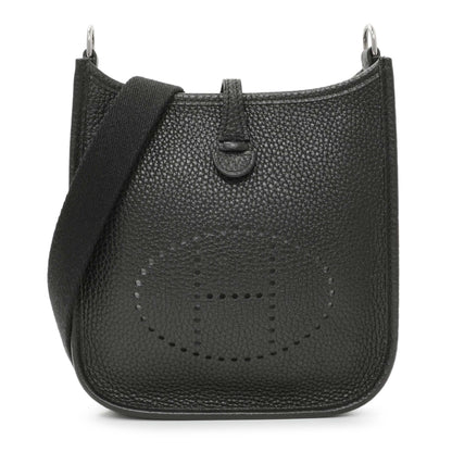 Exclusive Hermes Black Clemence Evelyne TPM — Front View