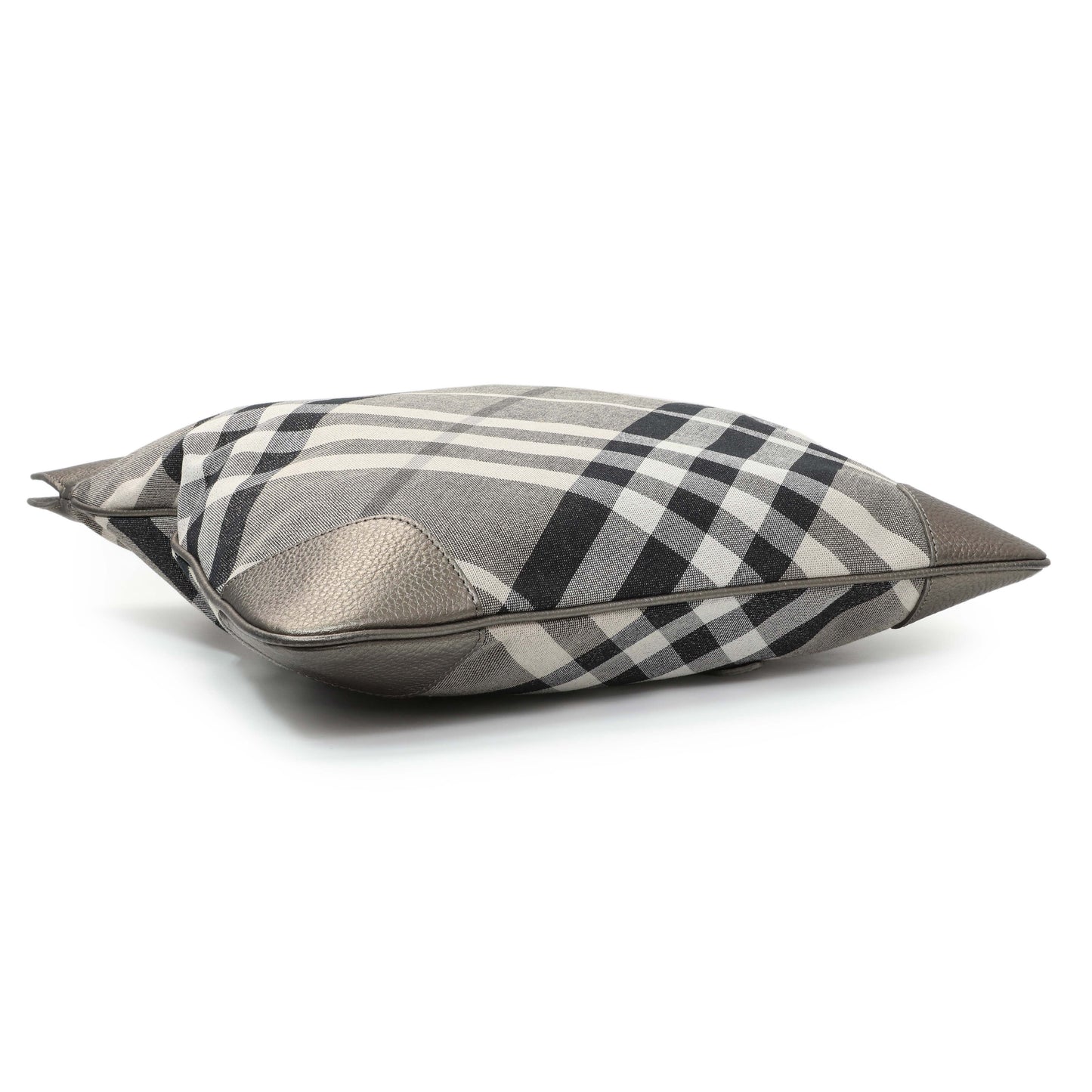 Exclusive Burberry Shimmer Check Stowell Roll-Up Tote — Back View