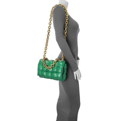 Exclusive Bottega Veneta Green Lambskin Maxi Intreccio Padded Chain Cassette Crossbody Bag — Alternate View 7