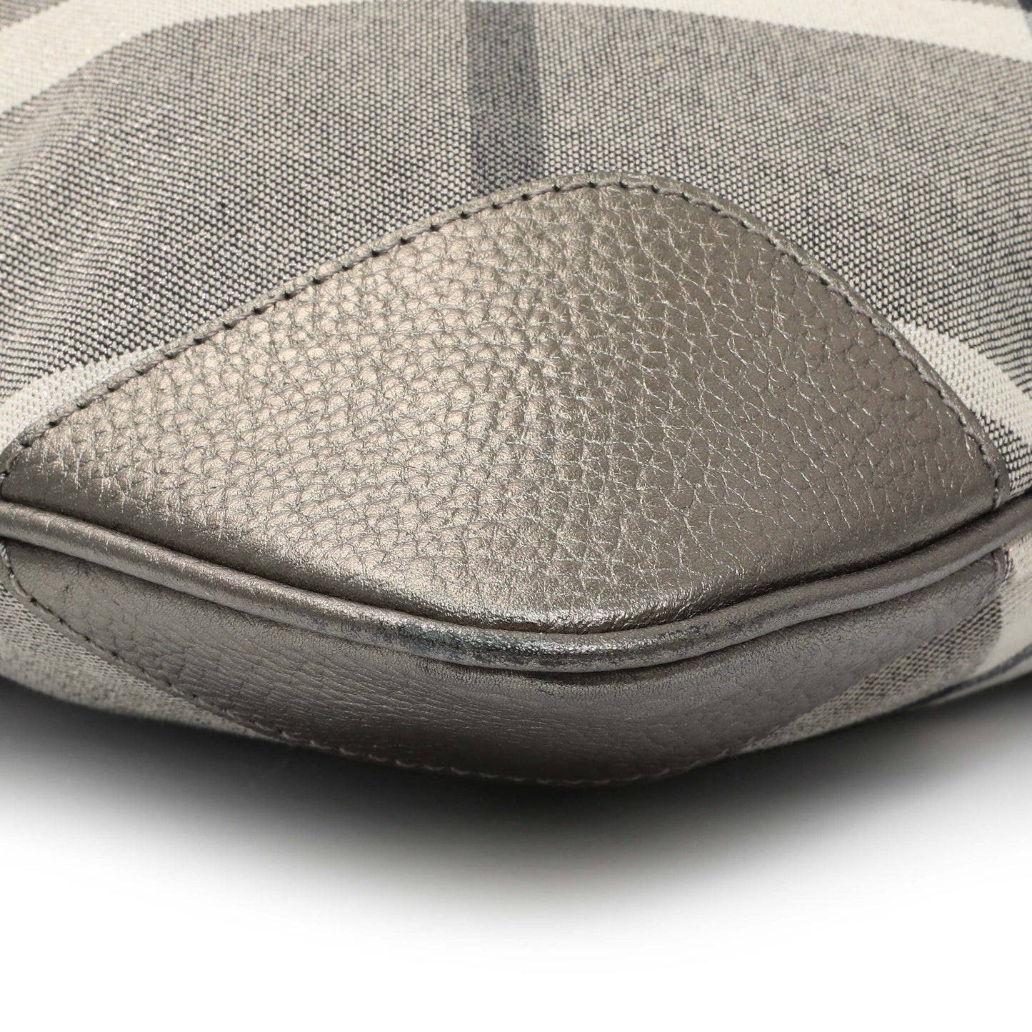 Exclusive Burberry Shimmer Check Stowell Roll-Up Tote — Top View