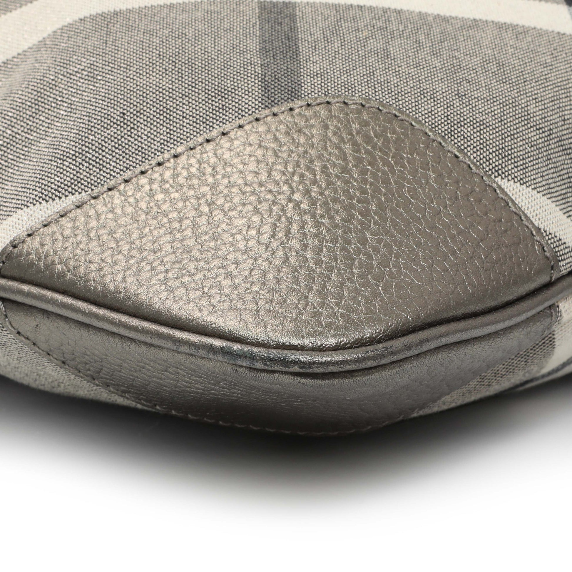 Exclusive Burberry Shimmer Check Stowell Roll-Up Tote — Top View