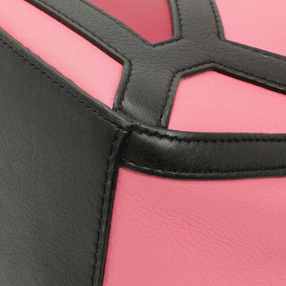 Exclusive Loewe Raspberry Wild Rose Calfskin Small Graphic Puzzle Bag — Detail View
