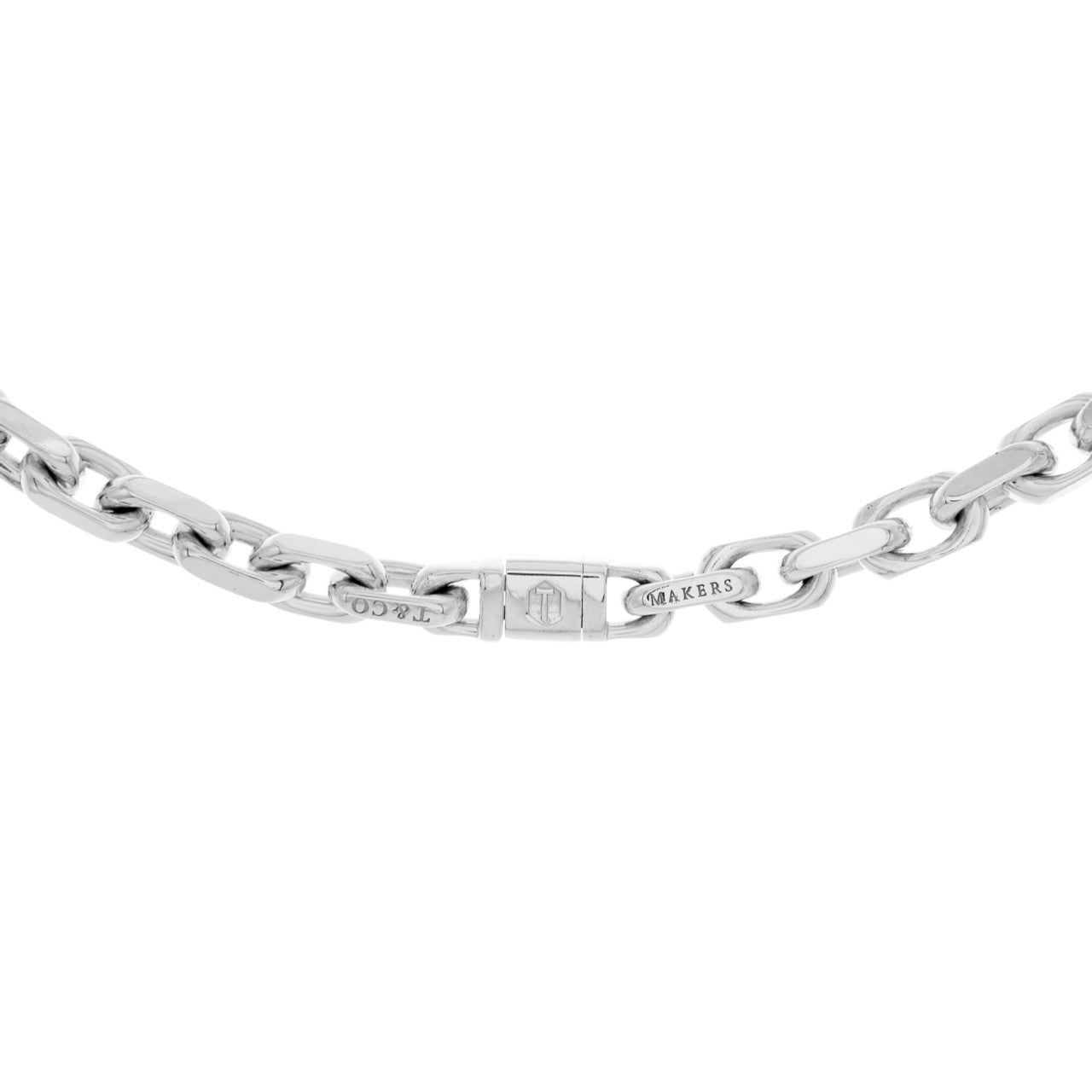Exclusive Tiffany & Co. Sterling Silver Makers Chain Necklace — Back View