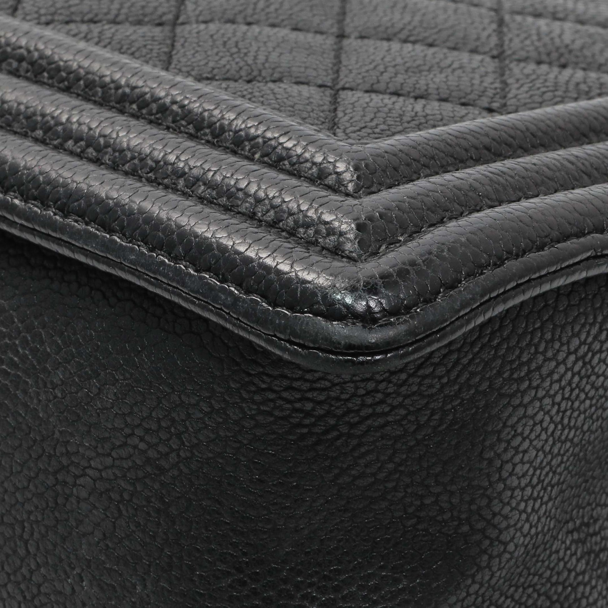 Exclusive Chanel Black Quilted Caviar New Medium Boy Bag — Alternate View 7