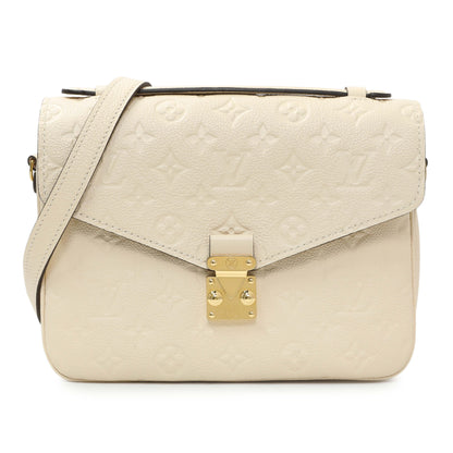 Exclusive Louis Vuitton Creme Empreinte Pochette Metis — Front View