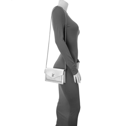 Exclusive Louis Vuitton Silver Soft Calfskin Mylockme Chain Pochette — Alternate View 9