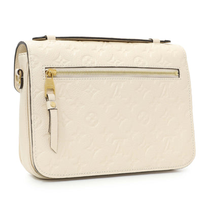Exclusive Louis Vuitton Creme Empreinte Pochette Metis — Side View
