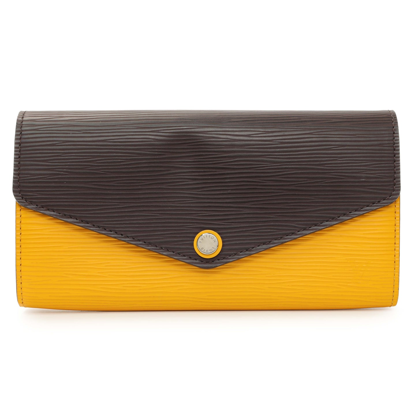 Exclusive Louis Vuitton Citron Cassis Epi Sarah Wallet NM — Front View
