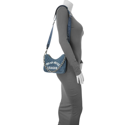 Exclusive Miu Miu Blue Denim Matelasse Crossbody — Alternate View 7