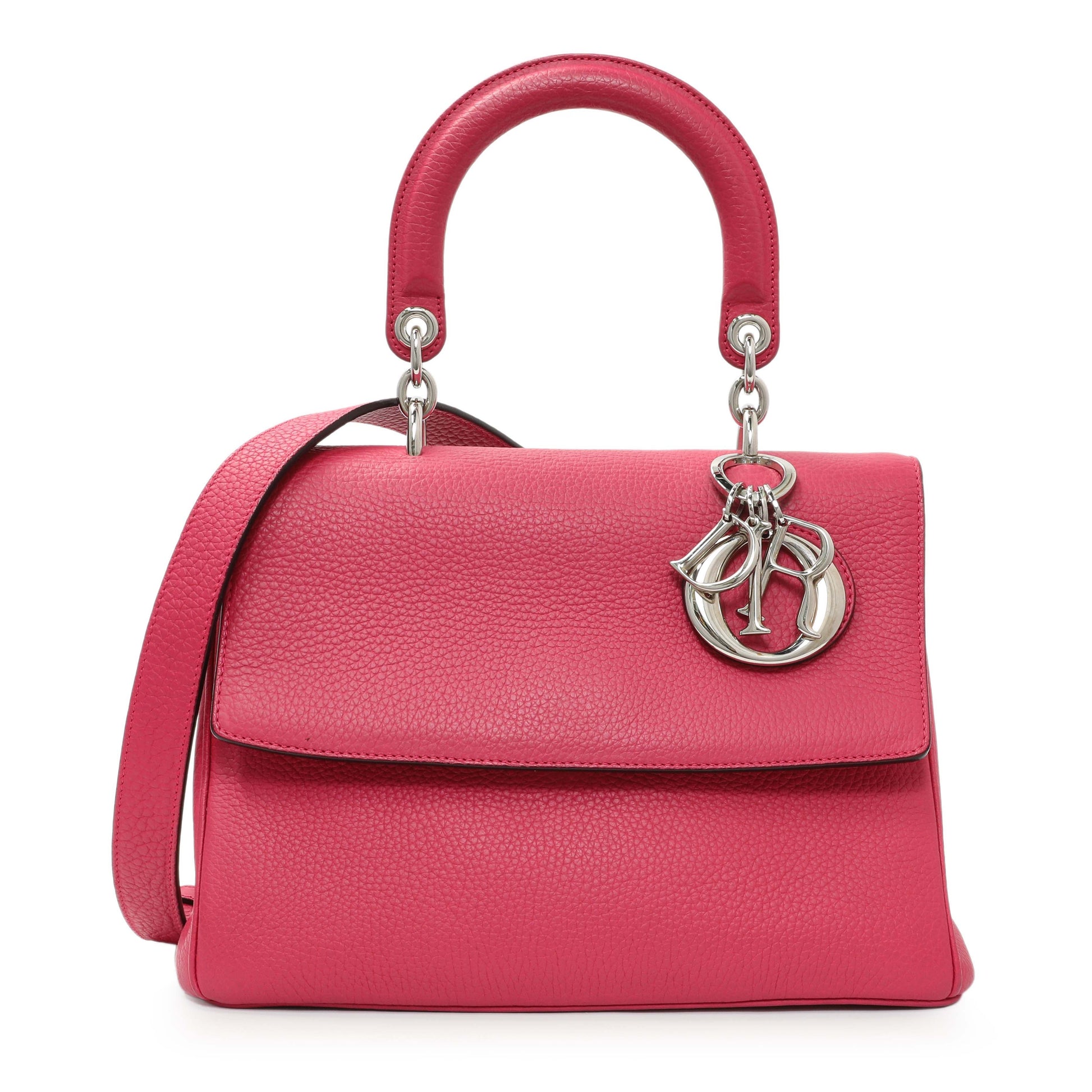 Exclusive Christian Dior Pink Bullcalf Small Be Dior Flap — Front View