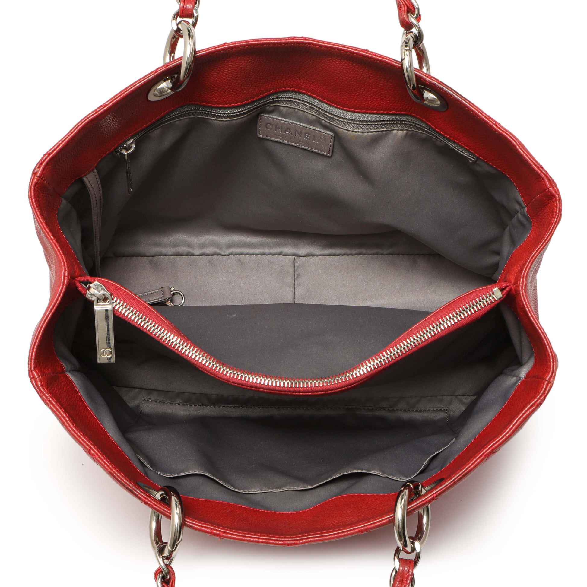 Exclusive Chanel Red Quilted Caviar Grand Shopping Tote GST — Alternate View 8